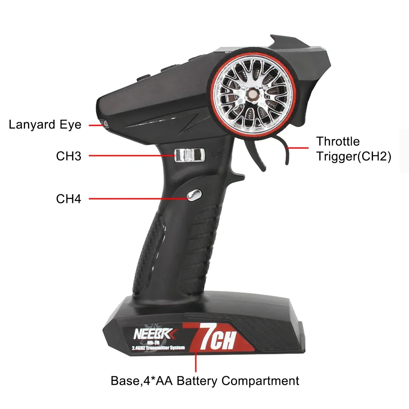 NEEBRC 7CH 2.4Ghz Radio System - огляд і ціна Radio Transmitter 2.4Ghz