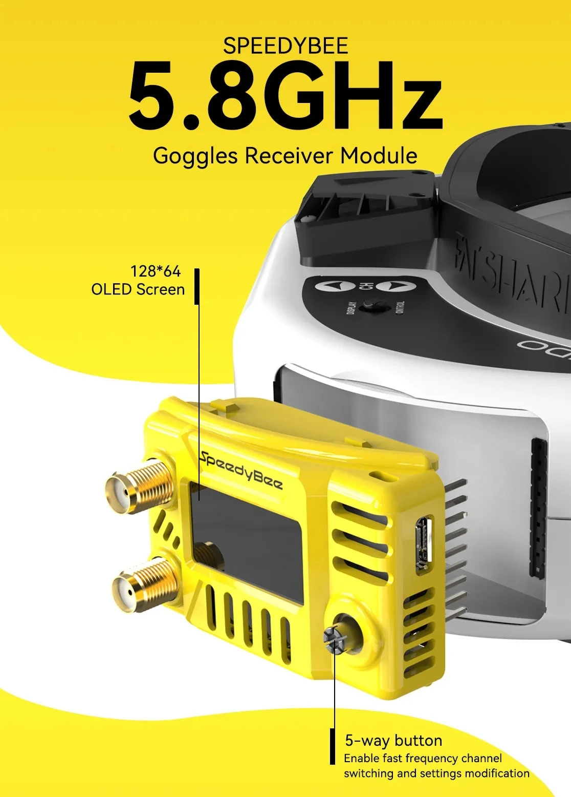SpeedyBee FPV Goggles Module 5 - огляд і ціна Hd Zero Camera