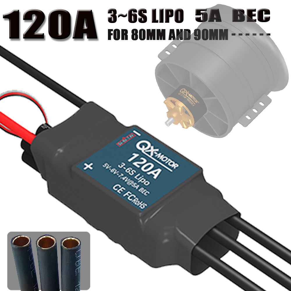 QX-MOTOR 120A ESC 5A BEC 3-6S  - огляд і ціна Lipo Battery 6S